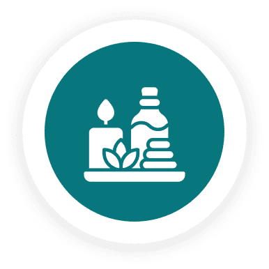 Optional Upgrades Like Aromatherapy, Cupping, or Vibroacoustic Therapy A candle and some food on top of a plate.